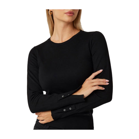 Guess Maglia Maglia Donna basic in misto viscosa Nero A24 - GUESSW2YR30Z2V62 - JBLK - XS - Francavilla Moda