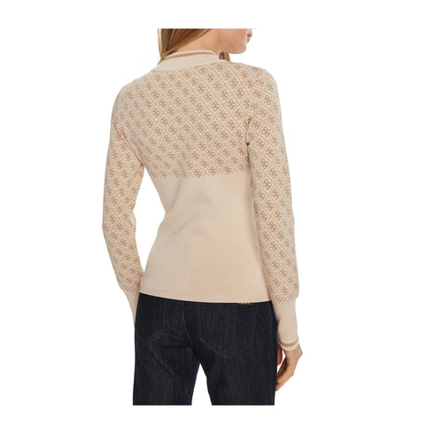 Guess Pullover Maglia Donna con logo 4G Panna beige - Francavilla Moda