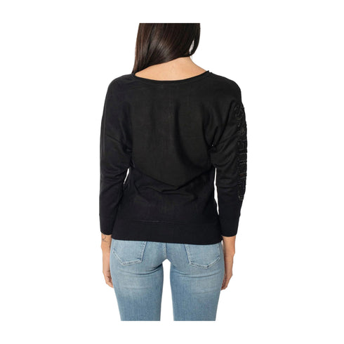 Guess Pullover Maglia Donna con logo paillettes Nero A24 - GUESSW4YR34Z2NQ2 - JBLK - XS - Francavilla Moda