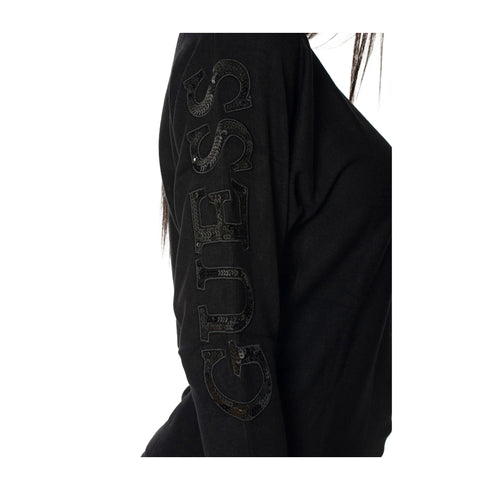Guess Pullover Maglia Donna con logo paillettes Nero A24 - GUESSW4YR34Z2NQ2 - JBLK - XS - Francavilla Moda