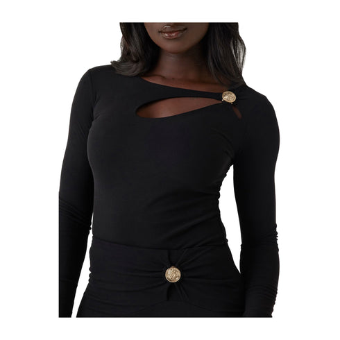 Guess Maglia Maglia Donna cut - out con bottone dorato XS - Francavilla Moda