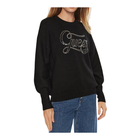 Guess Pullover Maglia Donna Laura con logo Nero A24 - GUESSW4BR07Z26I2 - JBLK - XS - Francavilla Moda