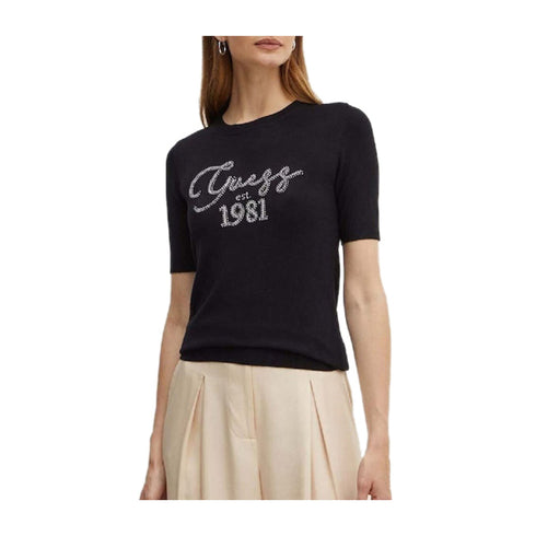 Guess Maglia Maglia Donna Paloma a maniche corte Nero A24 - GUESSW4YR33Z2NQ2 - JBLK - XS - Francavilla Moda
