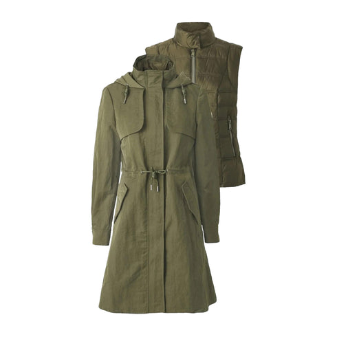 Guess Giacca impermeabile Parka Donna lungo Natasha Verde - Francavilla Moda