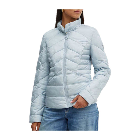 Guess Giacca imbottita Piumino Donna Juliane Puffer Celeste - Francavilla Moda