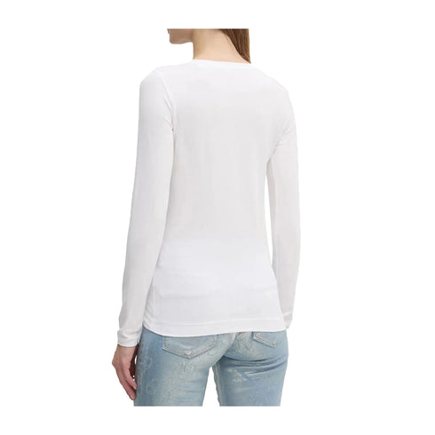 Guess T-shirt T-shirt Donna a maniche lunghe con logo Bianco - Francavilla Moda