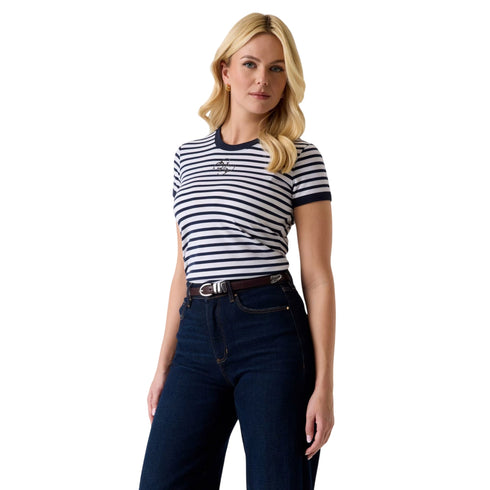 Guess T-shirt mm T-shirt donna a righe 4G logo XS - Francavilla Moda
