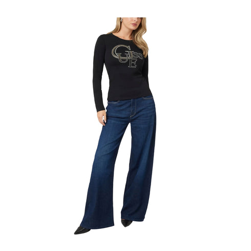 Guess T-shirt T-shirt Donna con borchie Nero - Francavilla Moda