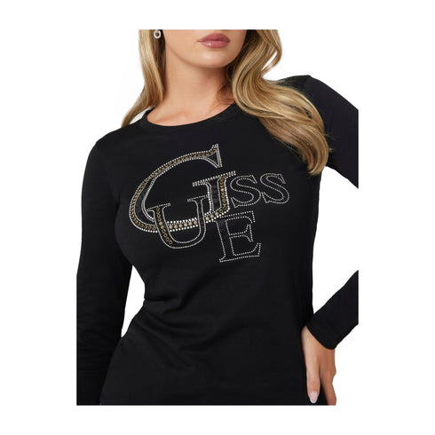 Guess T-shirt T-shirt Donna con borchie Nero - Francavilla Moda
