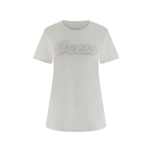 Guess T-shirt T-shirt Donna con logo in pizzo Bianco - Francavilla Moda