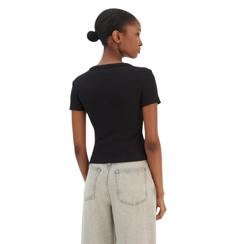 Guess T-shirt mm T-shirt donna con logo in strass XS P26-GUESSW6RI22KA0H1-JBLK-XS - Francavilla Moda