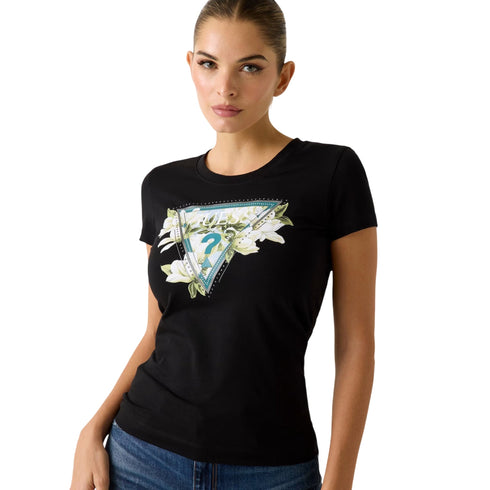 Guess T-shirt mm T-shirt donna con logo triangolare XS P26-GUESSW6RI35J1314-JBLK-XS - Francavilla Moda