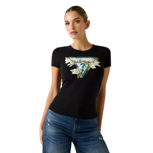 Guess T-shirt mm T-shirt donna con logo triangolare XS P26-GUESSW6RI35J1314-JBLK-XS - Francavilla Moda