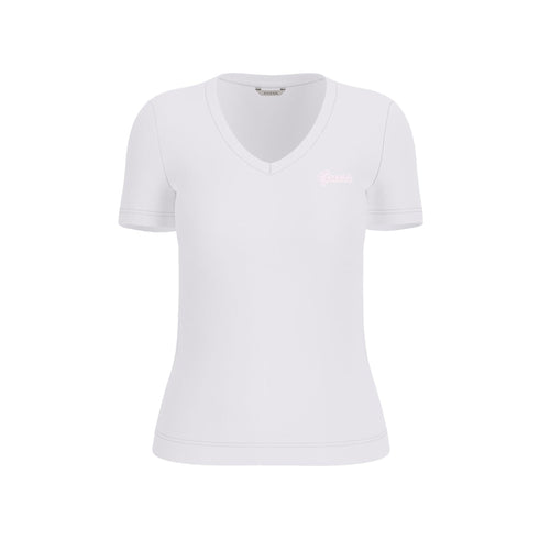 GUESS T-shirt T-shirt Donna con scollo a V Bianco - Francavilla Moda