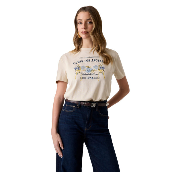 Guess T-shirt mm T-shirt Donna con stampa frontale e strass XS - Francavilla Moda