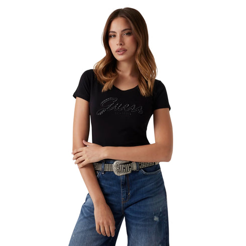 Guess T-shirt T-shirt Donna Embro Script Logo XS - Francavilla Moda