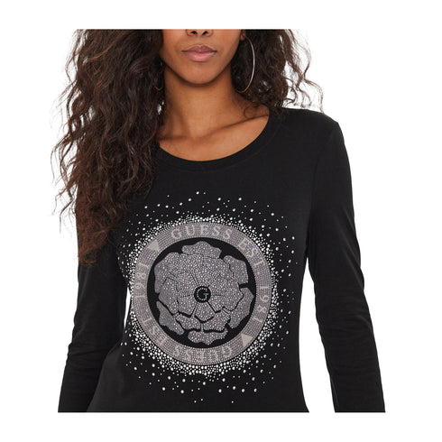 Guess T-shirt T-shirt Donna manica lunga con strass XS A24 - GUESSW4YI75J1314 - G9D5 - XS - Francavilla Moda