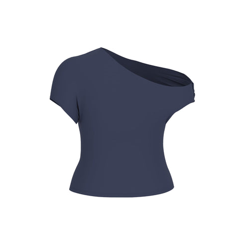 GUESS T-shirt T-shirt Donna monospalla a tinta unita Blu - Francavilla Moda