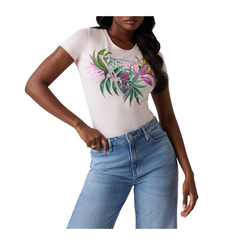 Guess T-shirt T-shirt Donna slim con stampa e strass XS - Francavilla Moda