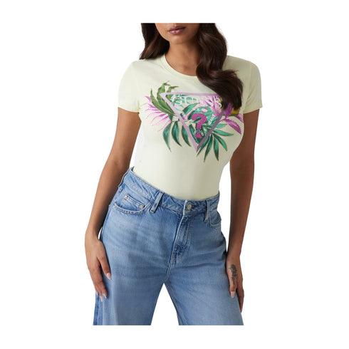 Guess T-shirt T-shirt Donna slim con stampa e strass XS P25 - GUESSW5GI07J1314 - A83M - XS - Francavilla Moda