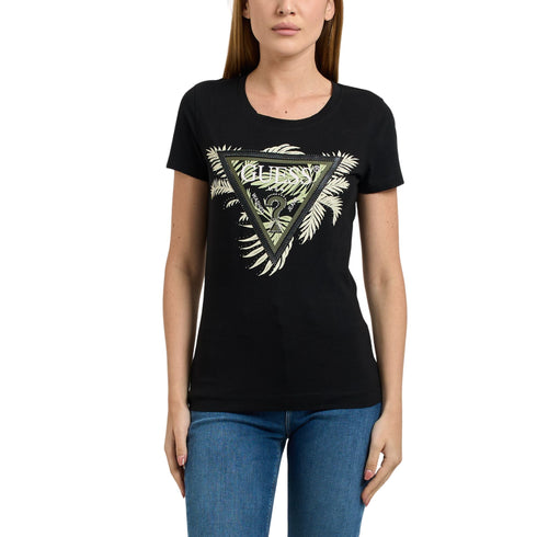 Guess T-shirt T-shirt Donna Triangle Palm Print XS A25-GUESSW5YI13J1314-JBLK-XS - Francavilla Moda