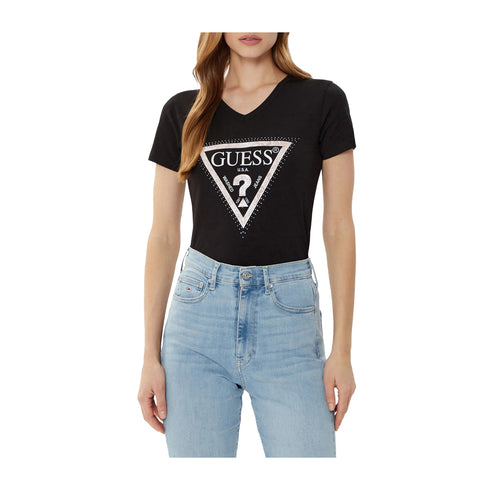 Guess T-shirt T-shirt Donna Triangle scollo a V XS P25 - GUESSW5RI21J1314 - JBLK - XS - Francavilla Moda