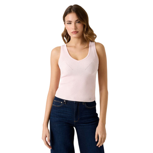 Guess Top Top donna a costine scollo V XS P26-GUESSW6RR36Z0132-G9B8-XS - Francavilla Moda
