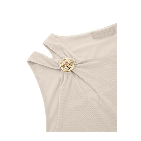 Guess Top Top Donna crop con cut - out Crema - Francavilla Moda