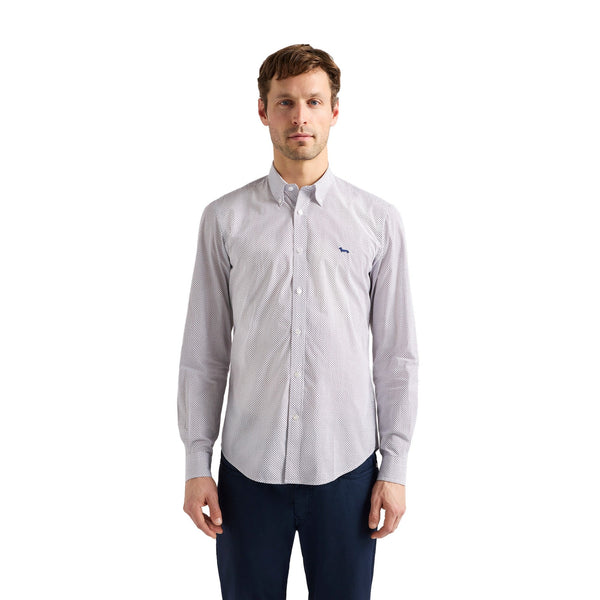 Harmont & Blaine Camicia ml Camicia Uomo aderente con micro - motivo M P26-HARMONT & BLAINECNQ026013819-801-M - Francavilla Moda