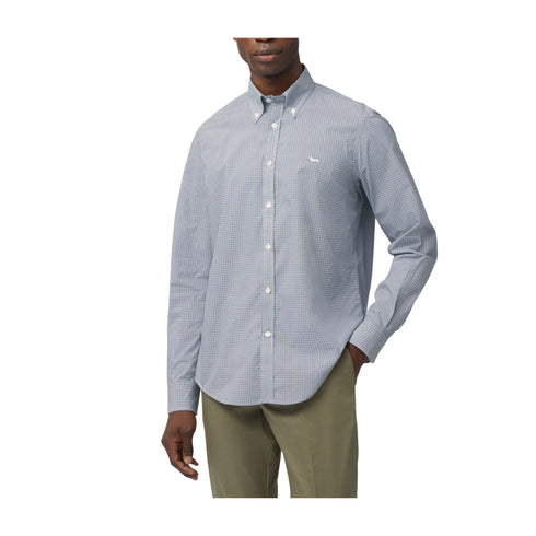 Harmont & Blaine Camicia elegante Camicia Uomo con microdisegno bicolore Blu verde - Francavilla Moda
