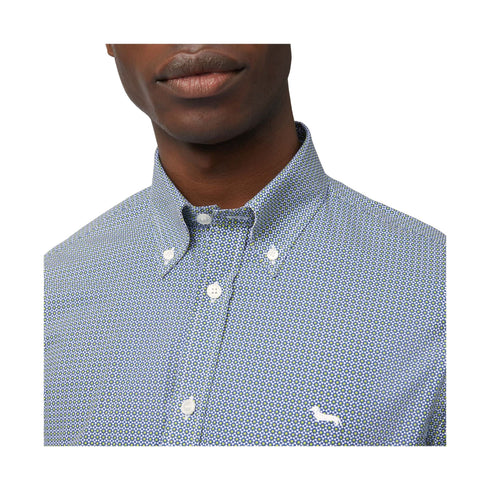 Harmont & Blaine Camicia elegante Camicia Uomo con microdisegno bicolore Blu verde - Francavilla Moda