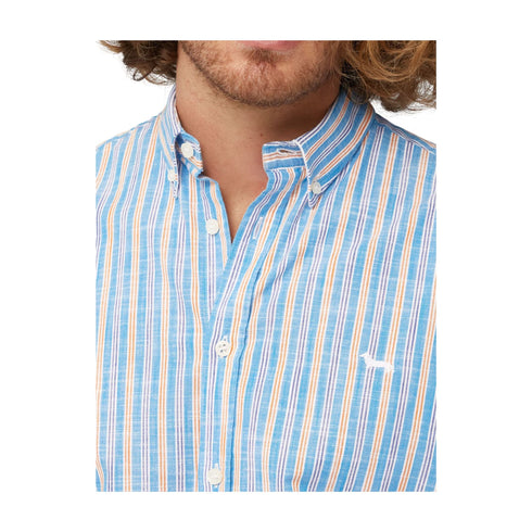 HARMONT & BLAINE Camicia casual Camicia Uomo con motivo a righe Turchese arancio P24-HARMONT & BLAINECRL011012827-849-M - Francavilla Moda