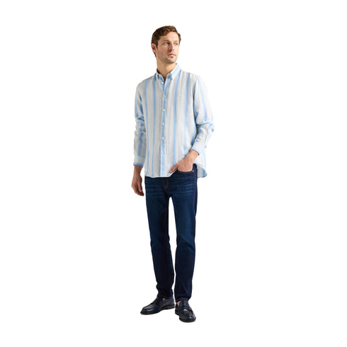 Harmont & Blaine Camicia mm Camicia Uomo in lino con righe larghe M P26-HARMONT & BLAINECRQ011013699-809-M - Francavilla Moda