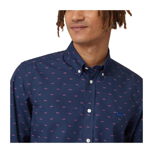 HARMONT & BLAINE Camicia casual Camicia Uomo motivo bassotto Blu vinaccia A24 - HARMONT & BLAINECRM001S08799 - 559 - M - Francavilla Moda