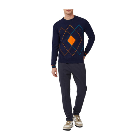 HARMONT & BLAINE Pullover Maglia Uomo fantasia Argyle Blu arancio A24 - HARMONT & BLAINEHRM659030788 - 836 - M - Francavilla Moda