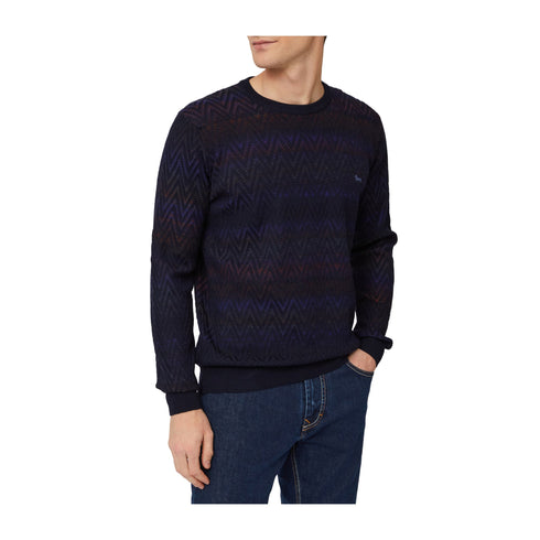 HARMONT & BLAINE Pullover Maglia Uomo motivo spinato Blu multicolor A24 - HARMONT & BLAINEHRM694030277 - 845 - M - Francavilla Moda