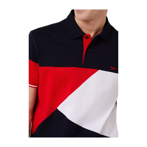 Harmont & Blaine Polo Polo Uomo Color Block Blu rosso - Francavilla Moda