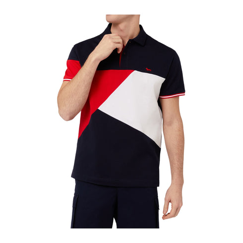 Harmont & Blaine Polo Polo Uomo Color Block Blu rosso - Francavilla Moda