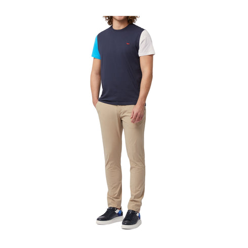 HARMONT & BLAINE T-shirt T-shirt Uomo Color Block Blu turchese P24-HARMONT & BLAINEIRL210021223-801-M - Francavilla Moda