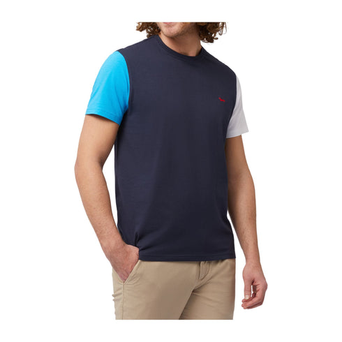 HARMONT & BLAINE T-shirt T-shirt Uomo Color Block Blu turchese P24-HARMONT & BLAINEIRL210021223-801-M - Francavilla Moda
