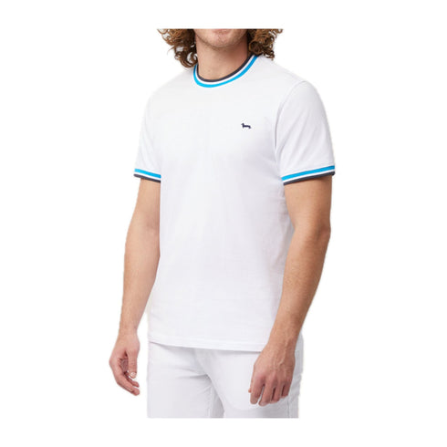 HARMONT & BLAINE T-shirt T-shirt Uomo con bordi rigati Bianco blu - Francavilla Moda