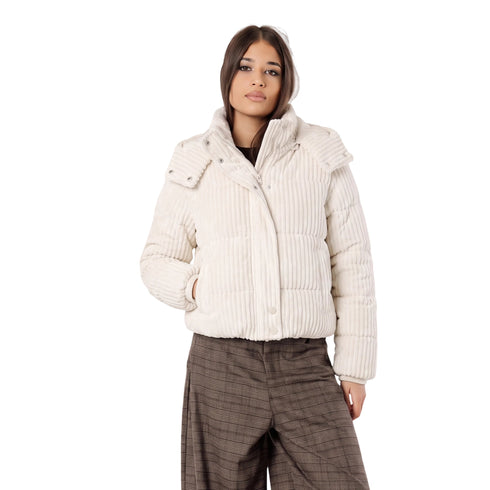I AM Giacca imbottita Giubbino Donna corto in velluto XS - Francavilla Moda