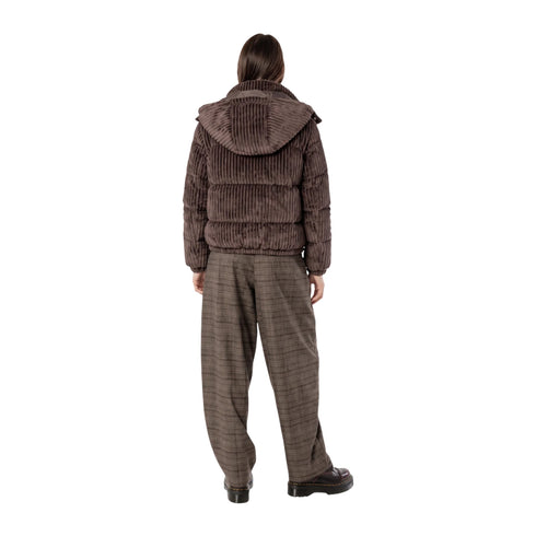 I AM Giacca imbottita Giubbino Donna corto in velluto XS A26-I AMSLI6GB026273D-MORO-XS - Francavilla Moda