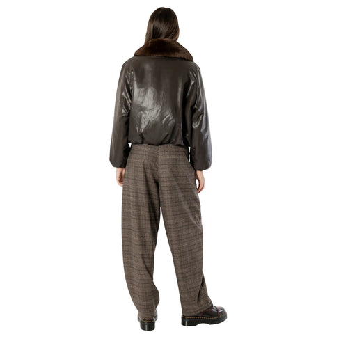 I AM Giacca imbottita Giubbino Donna in similpelle con pelliccia XS - Francavilla Moda