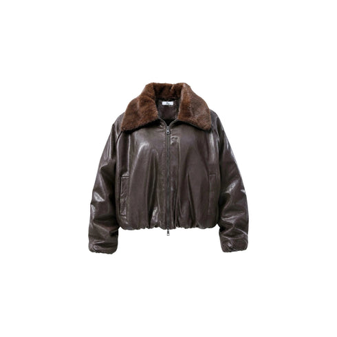 I AM Giacca imbottita Giubbino Donna in similpelle con pelliccia XS - Francavilla Moda