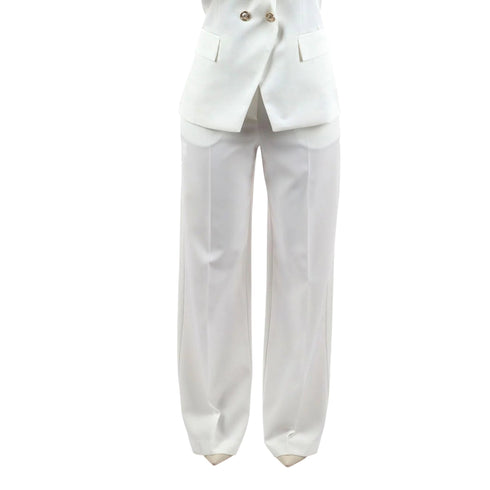 I AM Pantalone Pantalone Donna a palazzo in tessuto tecnico XS P26-I AMPE26199-PANNA-XS - Francavilla Moda