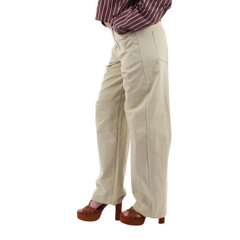 I AM Pantalone Pantalone Donna barrel in cotone XS - Francavilla Moda