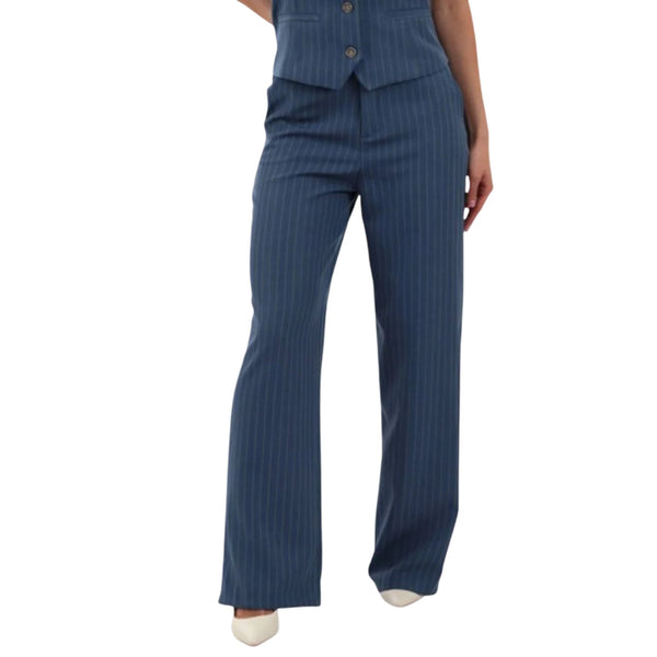 I AM Pantalone Pantalone Donna dritto gessato XS P26-I AM95108-DENIM-XS - Francavilla Moda