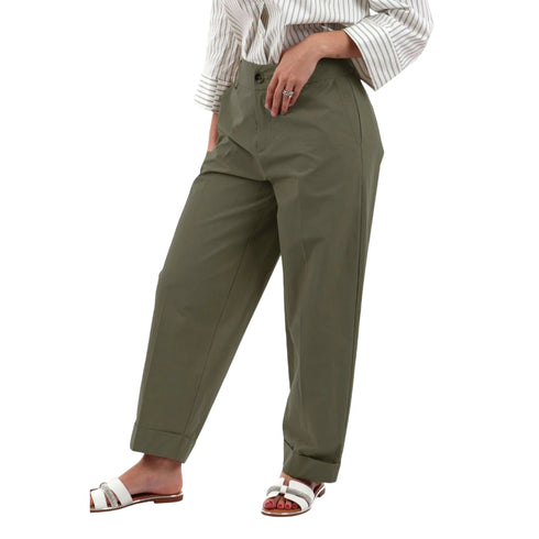 I AM Pantalone Pantalone Donna modello barrel XS P26-I AM13568-MILITARE-XS - Francavilla Moda
