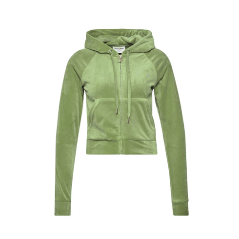Juicy Couture Felpa con zip Felpa Donna con logo sul retro Verde - Francavilla Moda